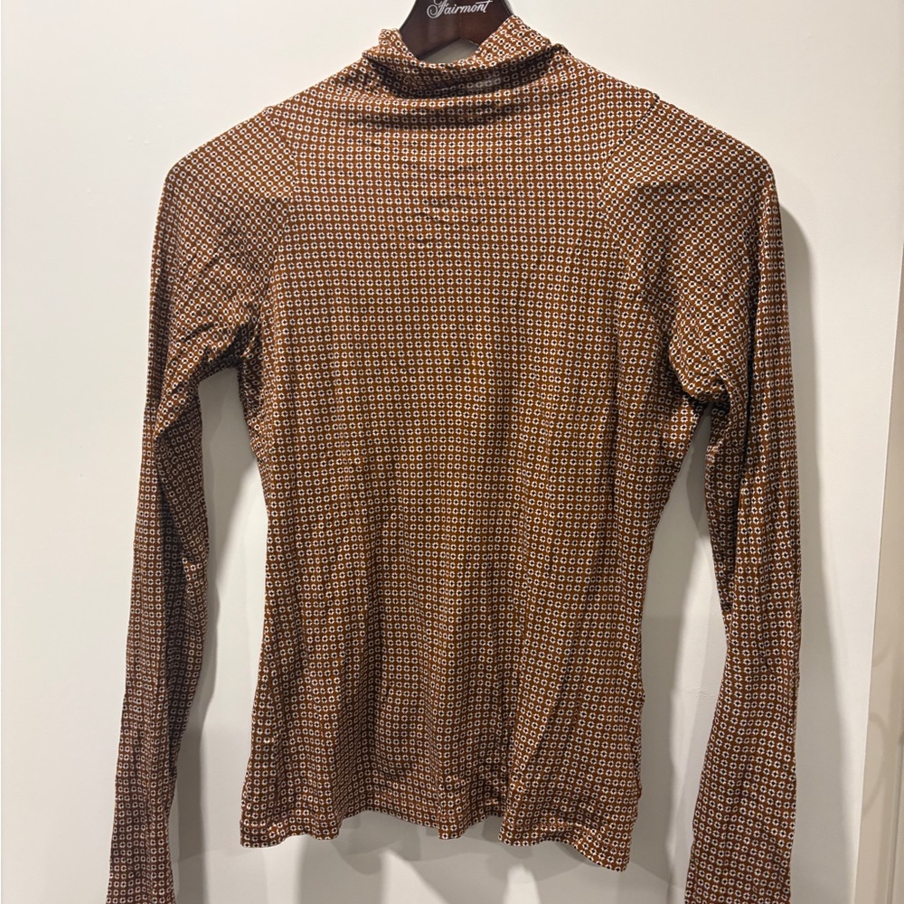 Rag & Bone Tan Patterned Long Sleeve Top